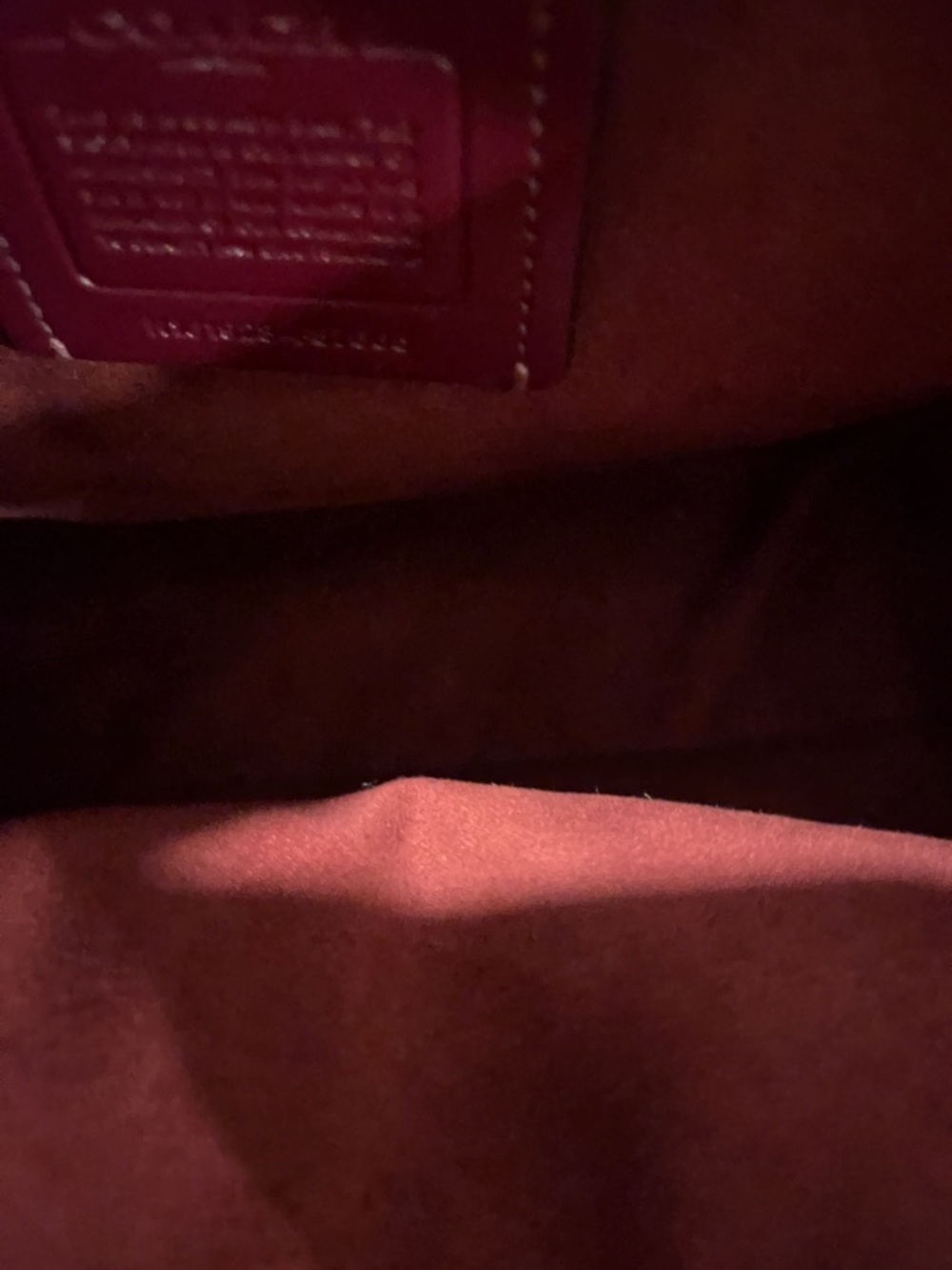 Coach Brown Signature Canvas Tote with Burgundy Leather Trim - Picture 16 of 16